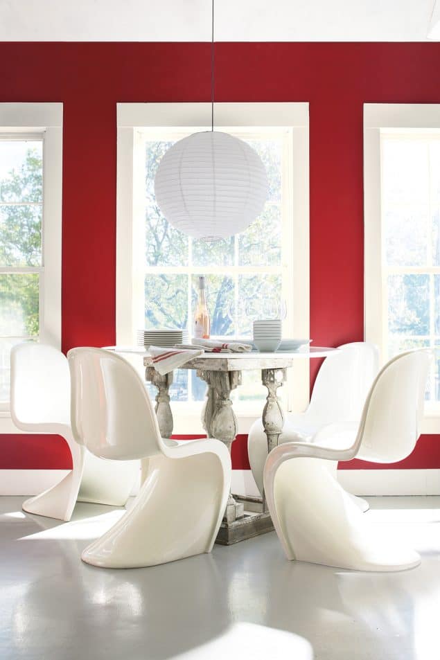 2018 Colour Trends - Benjamin Moore Caliente - Red Dining 2