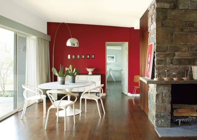 2018 Colour Trends - Benjamin Moore Caliente - Red Dining Room