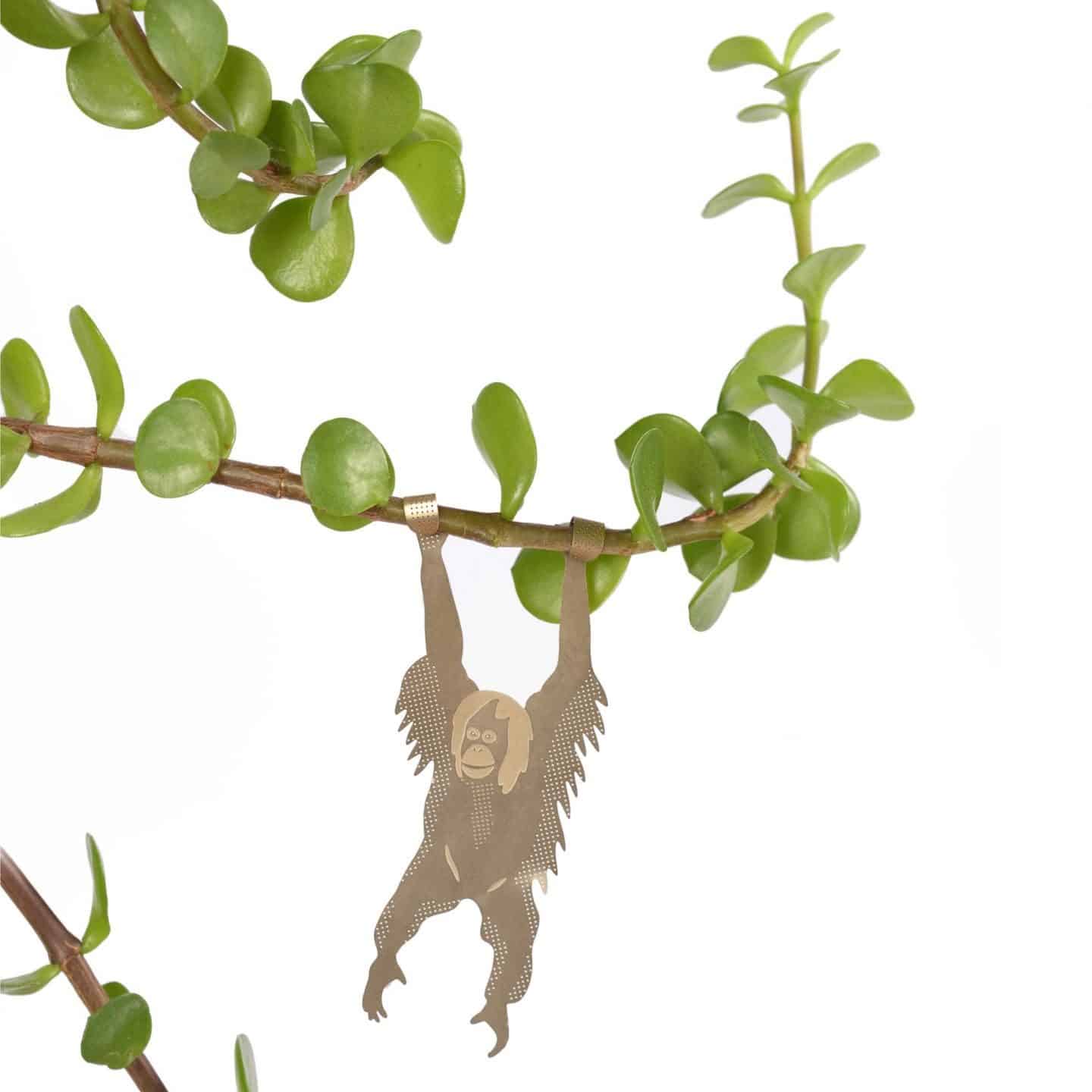 Gifts for plant lovers. These brass animal decorations from Another Studio can be hung on trees and plants 