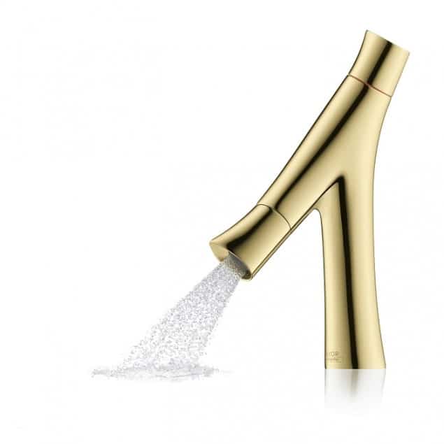 Axor Starck Organic mixer in a gold optic finish