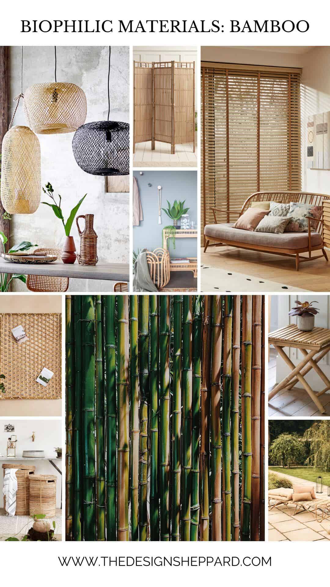 Bamboo is a biophilic design material