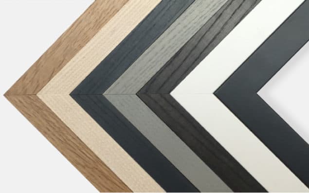 Bespoke framing King & McGaw solid wood frame finishes