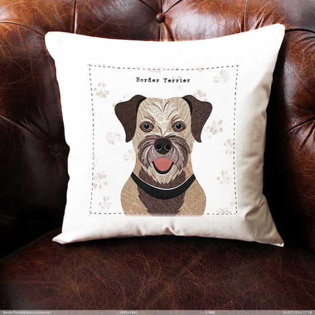 BorderTerrier Cushion by Simon Hart