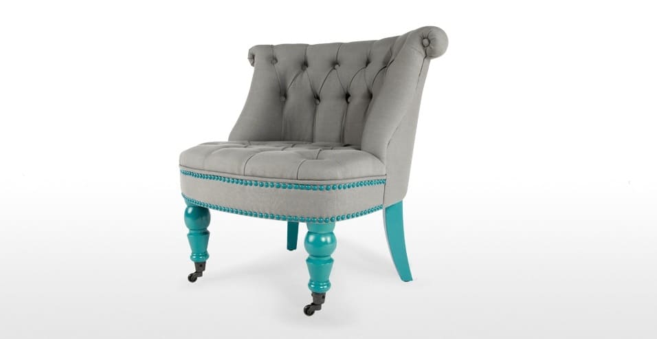 Bouji chair in pavillion grey & turquoise from made.com