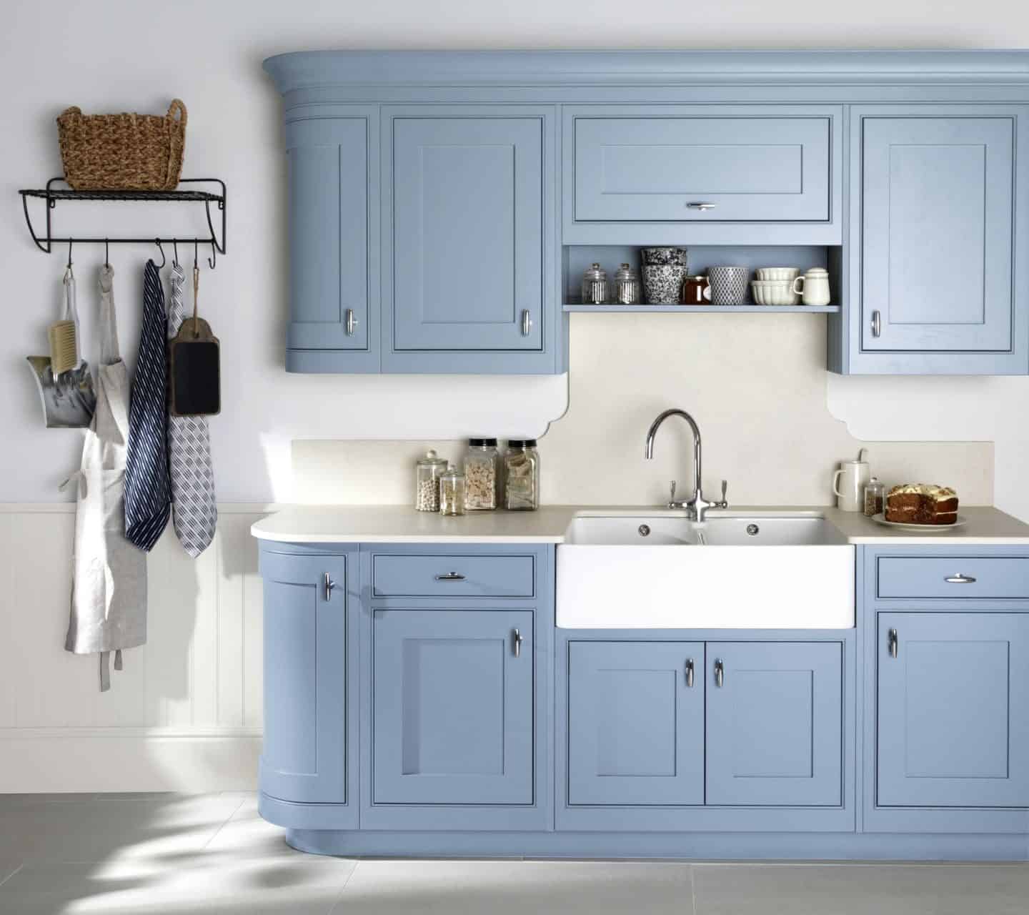 Burbidge, Langton kitchen in Bespoke Painted Pantone Placid Blue, from £14,500