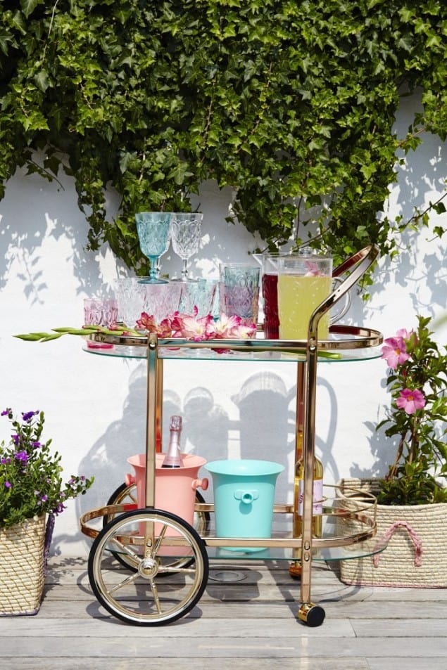 Cocktail Cart in Rose Gold from Sisters Guild