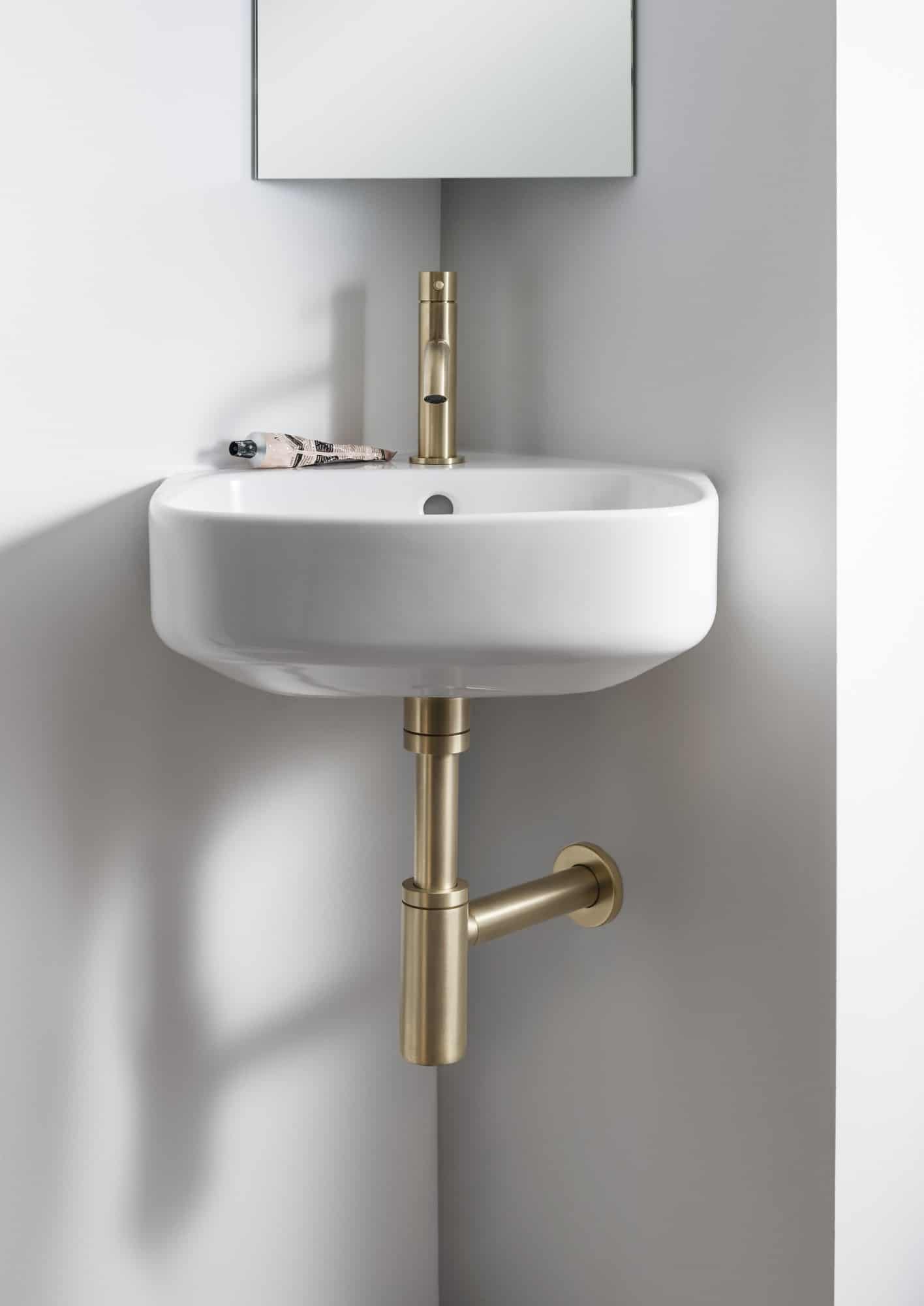 Crosswater MPRO Brushed Brass bathroom tap and waste