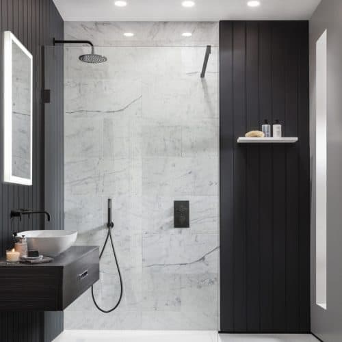 Crosswater MPRO Matt Black bathroom taps and shower