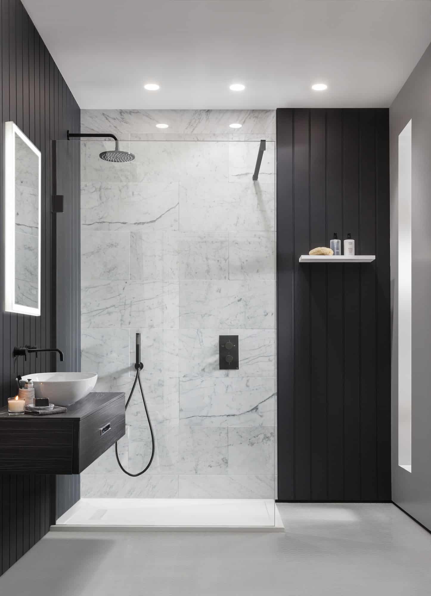 Crosswater MPRO Matt Black brassware featuring bathroom taps and shower