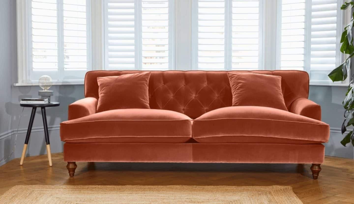 Darlings of Chelsea - Charnwood Sofa Hard Wearing Velvet Brick