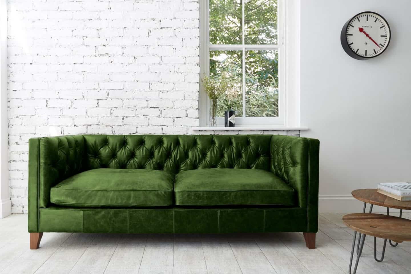 Darlings of Chelsea - Edward Leather Sofa- Autumn Leaves Winter Pine