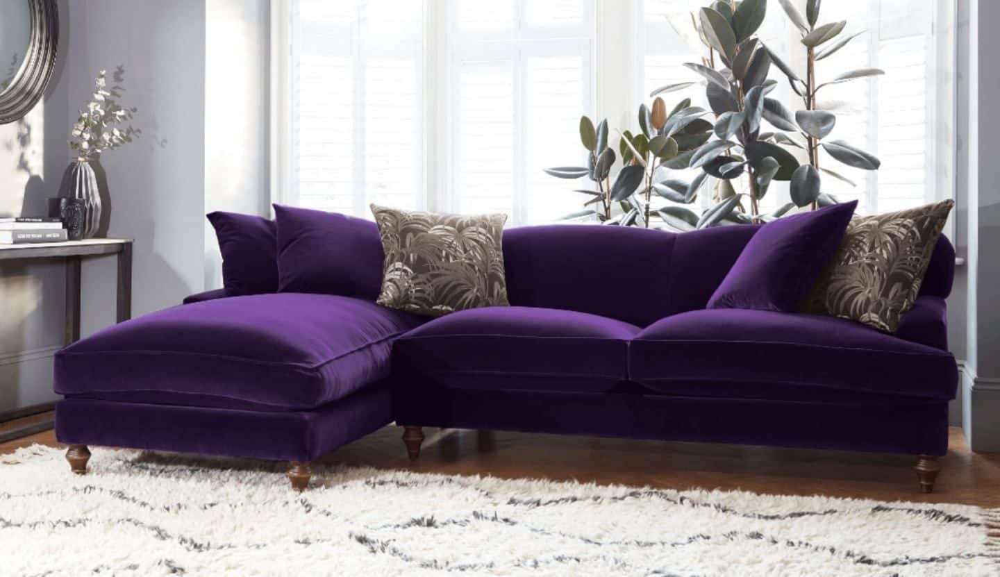 Darlings of Chelsea - Galloway Chaise Sofa Stain Resistant Velvet Royal