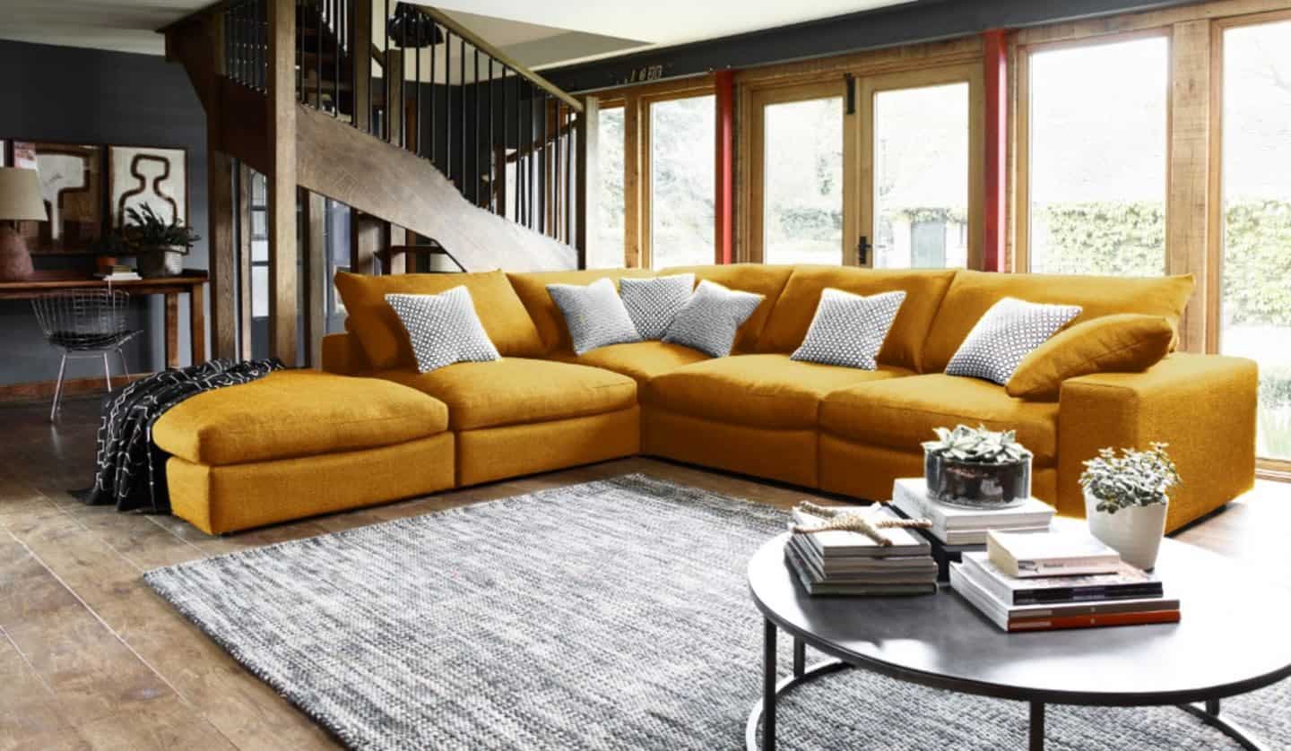 Darlings of Chelsea - Haymarket Extra Deep Large Corner Sofa in Mystere Gold