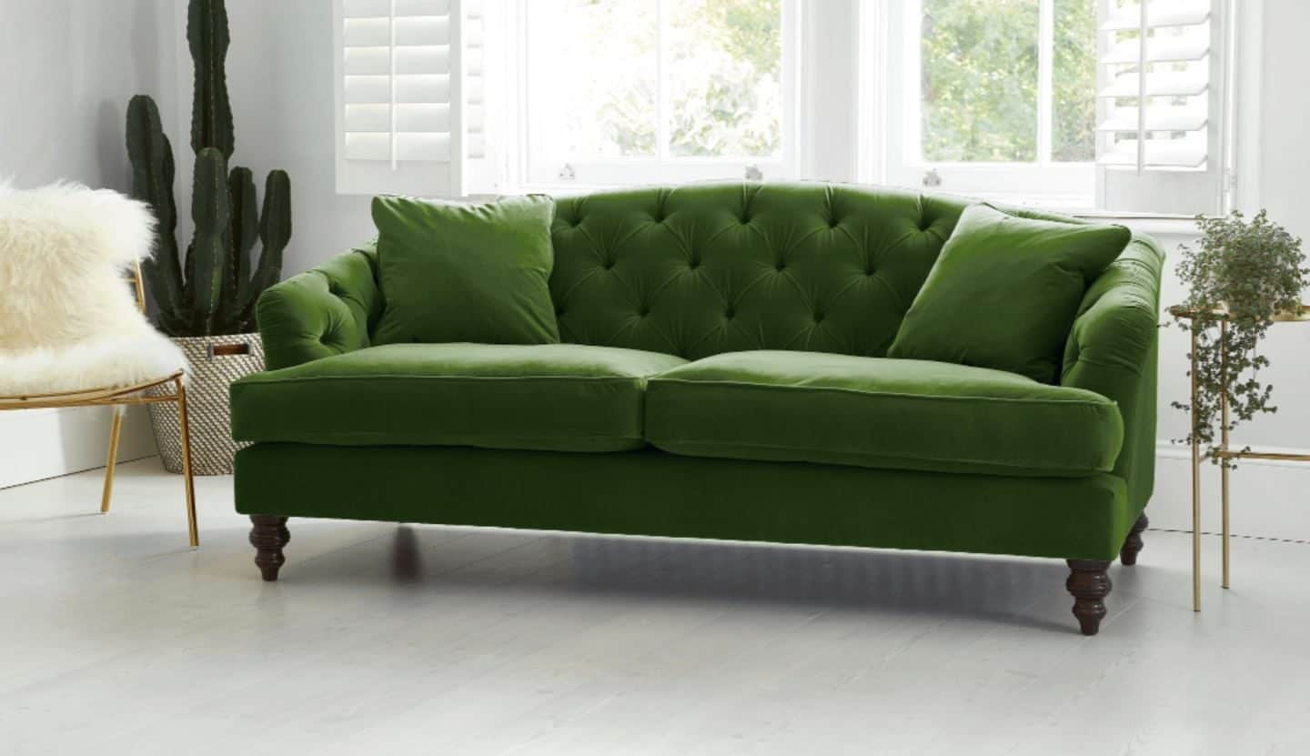 Darlings of Chelsea - Paisley Midi Sofa - Oscar Velvet Vintage Green