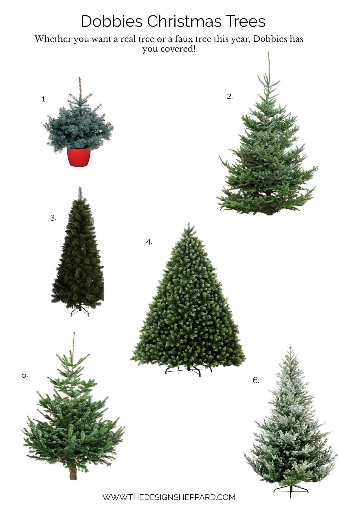 Dobbies Christmas Trees - a selection of real trees or realistic faux trees