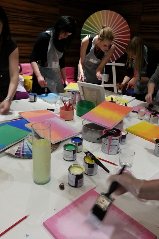 Dulux Flocking paint effect workshop with Marianne Shillingford Creative Director of Dulux