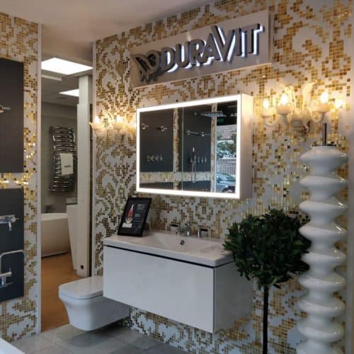 Duravit bathroom products on display in the premium bathroom showroom, The Showroom Ltd