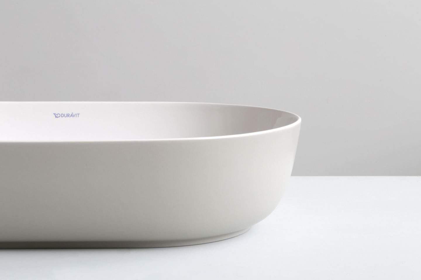 A close up of the basin from The Luv collection by luxury bathroom brand Duravit. 