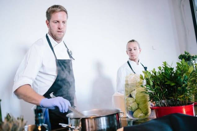 Electrolux Design Lab 2013 chef Håkan Thörnström giving a cookery demonstration