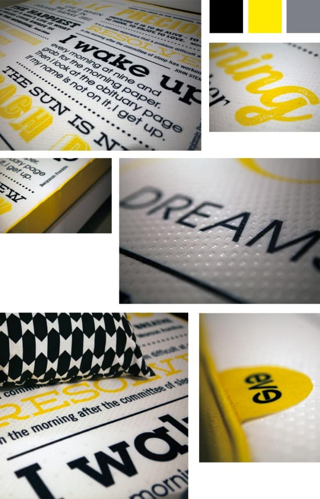 Eve Mattress Special Edition typographic design close ups