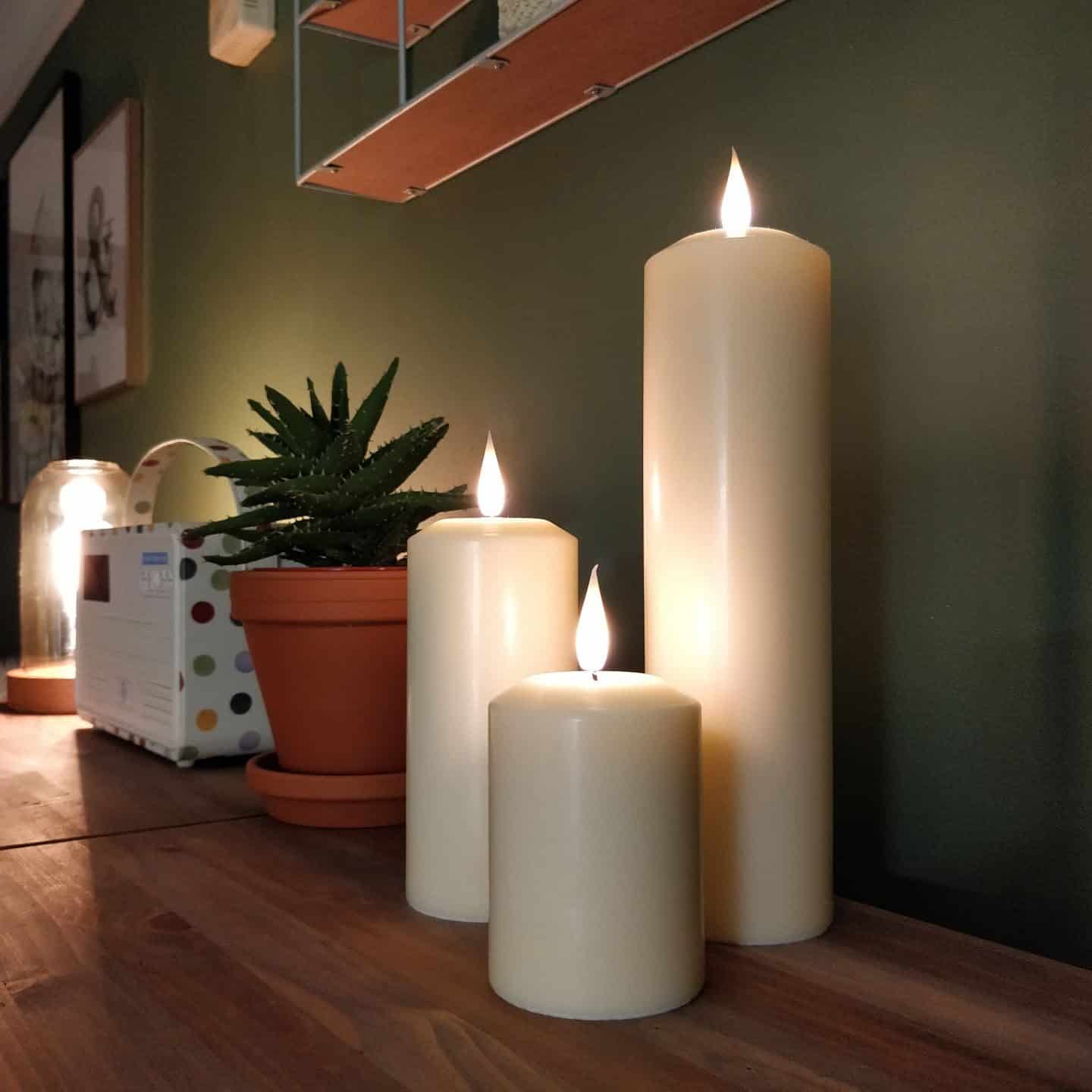 Realistic LED candles from Candled on a sideboard 7