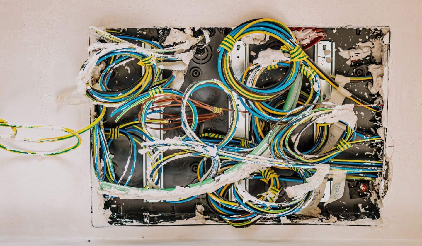 A mess of electrical cables that need rewiring