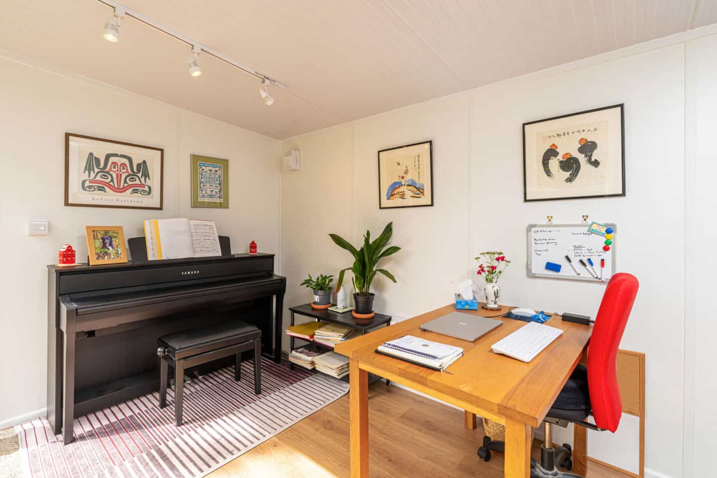 A piano in an office room