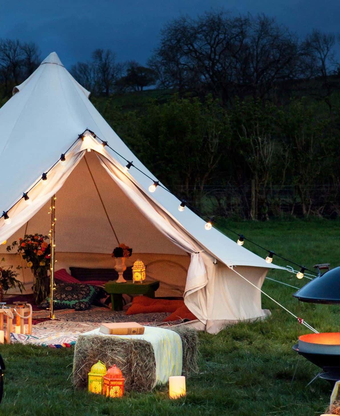 A bell tent to camp in is the perfect way to spend your summer staycation in your garden