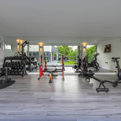 Home gym in garden room