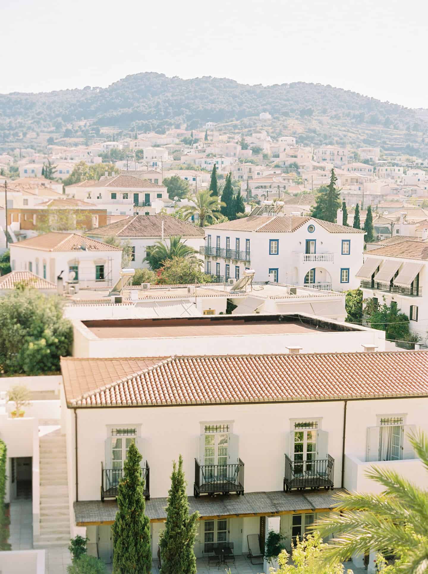 View of Mediterranean-style homes with red terracotta roofs