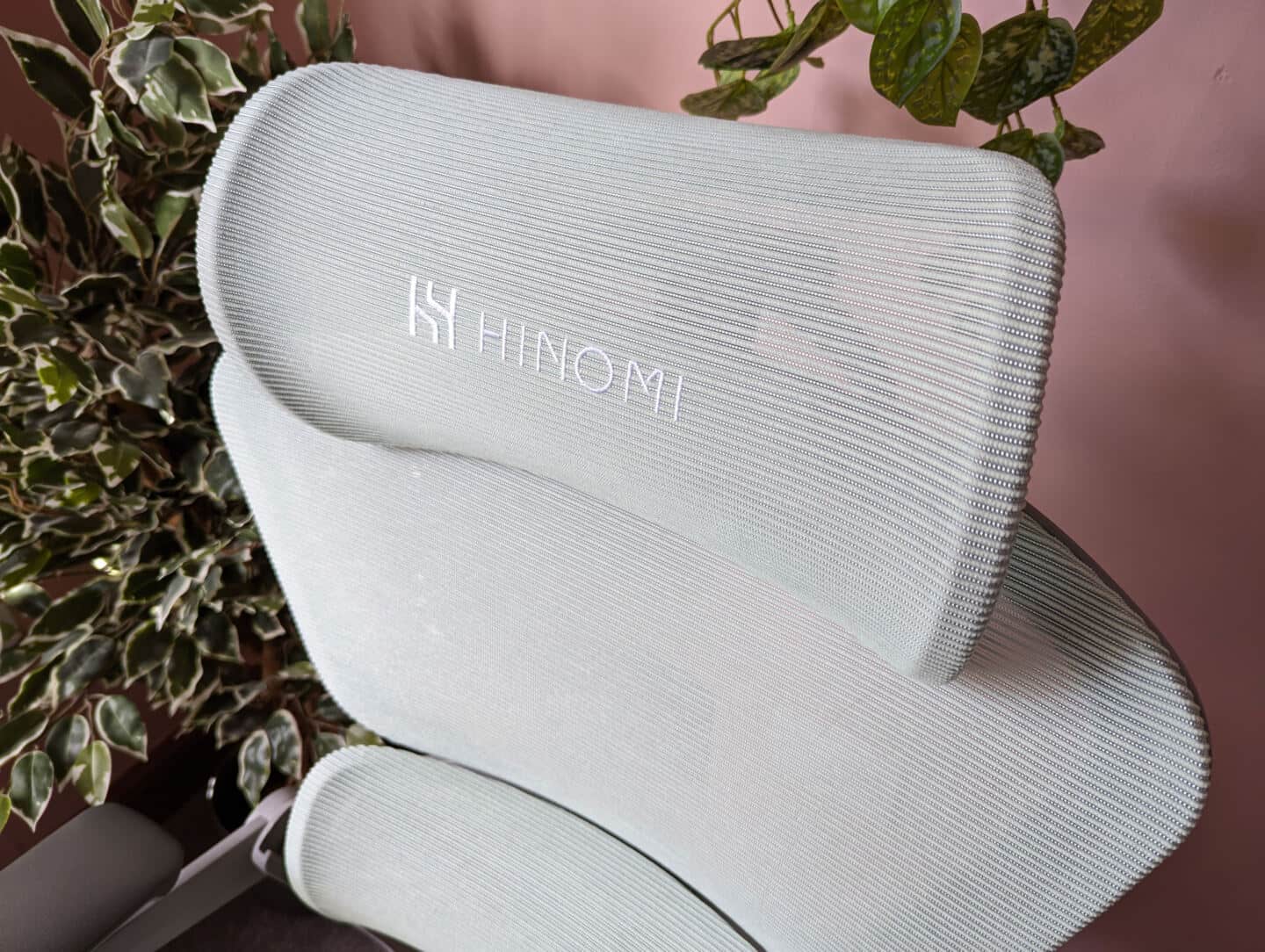 A closeup of the headrest of the Hinomi  H1 Pro Ergonomic Office Chair