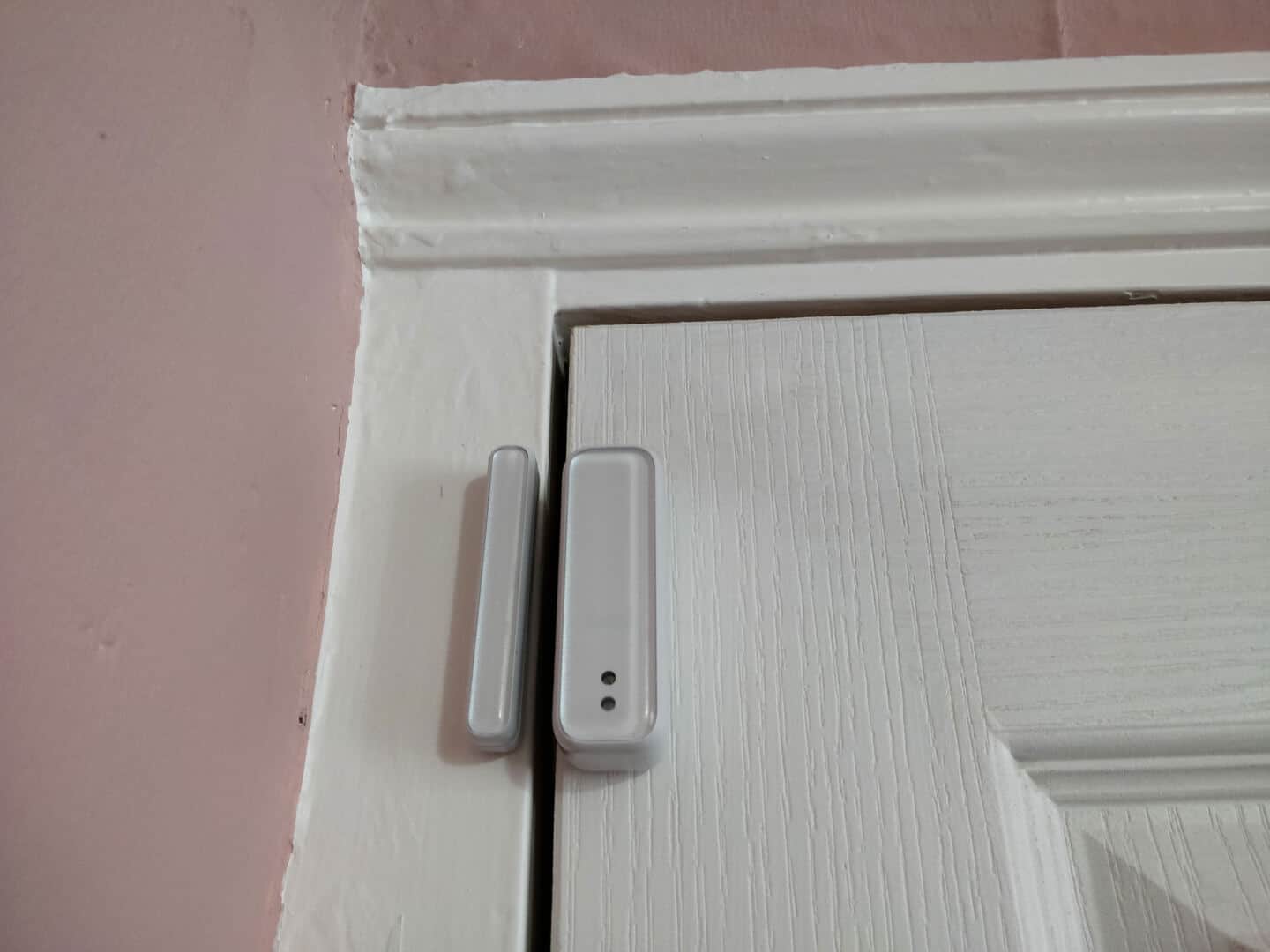 Hive smart hoe security battery operated door sensor on a door