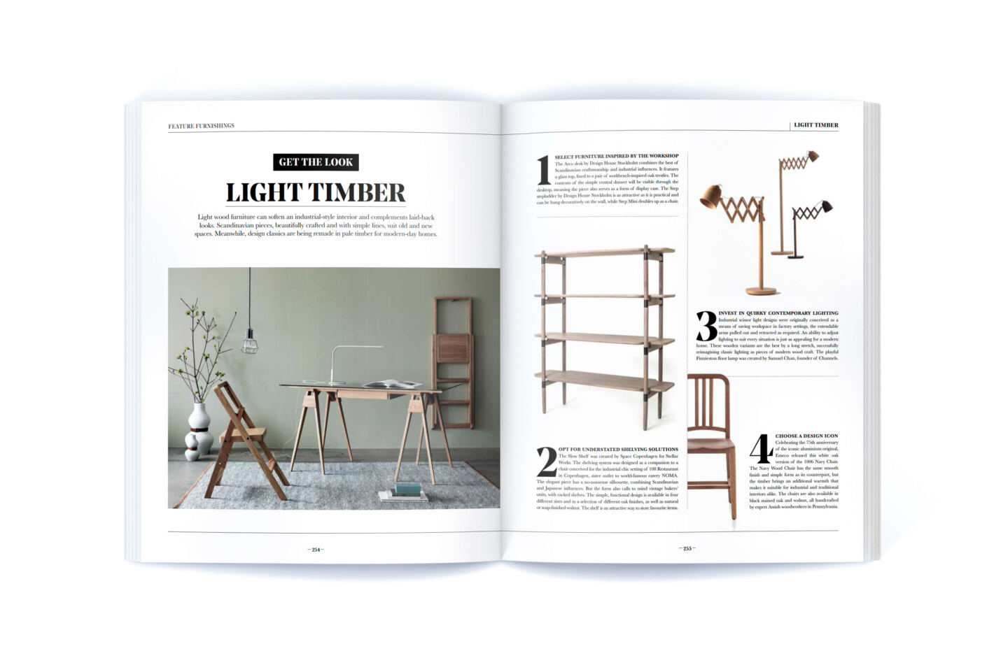 A spread of the book Hotel to Home all about light timber