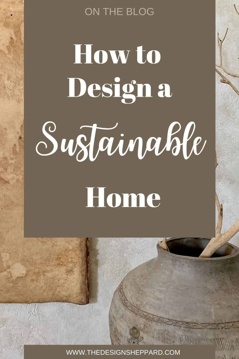 Sustainable interior design graphic for pinterest