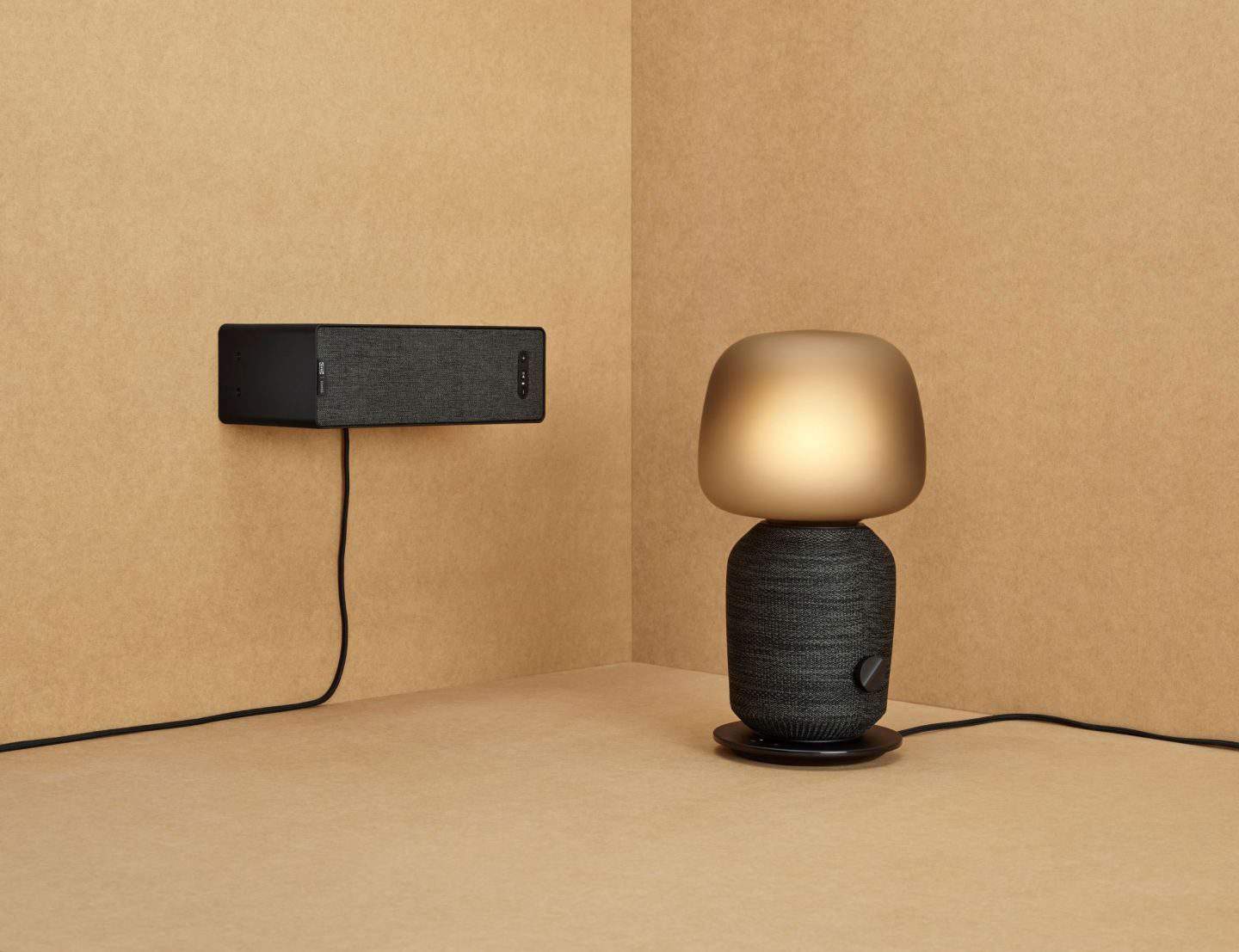 Symfonisk speakers range by IKEA and SONOS feature a speaker lamp and a speaker shelf