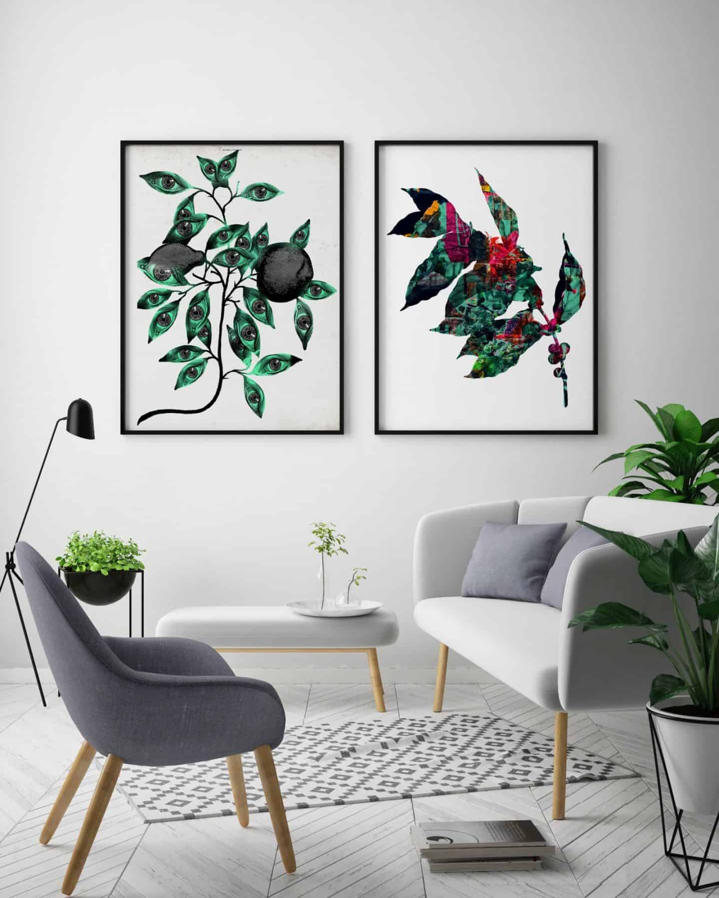 Ink and Drop-botanical affordable artwork