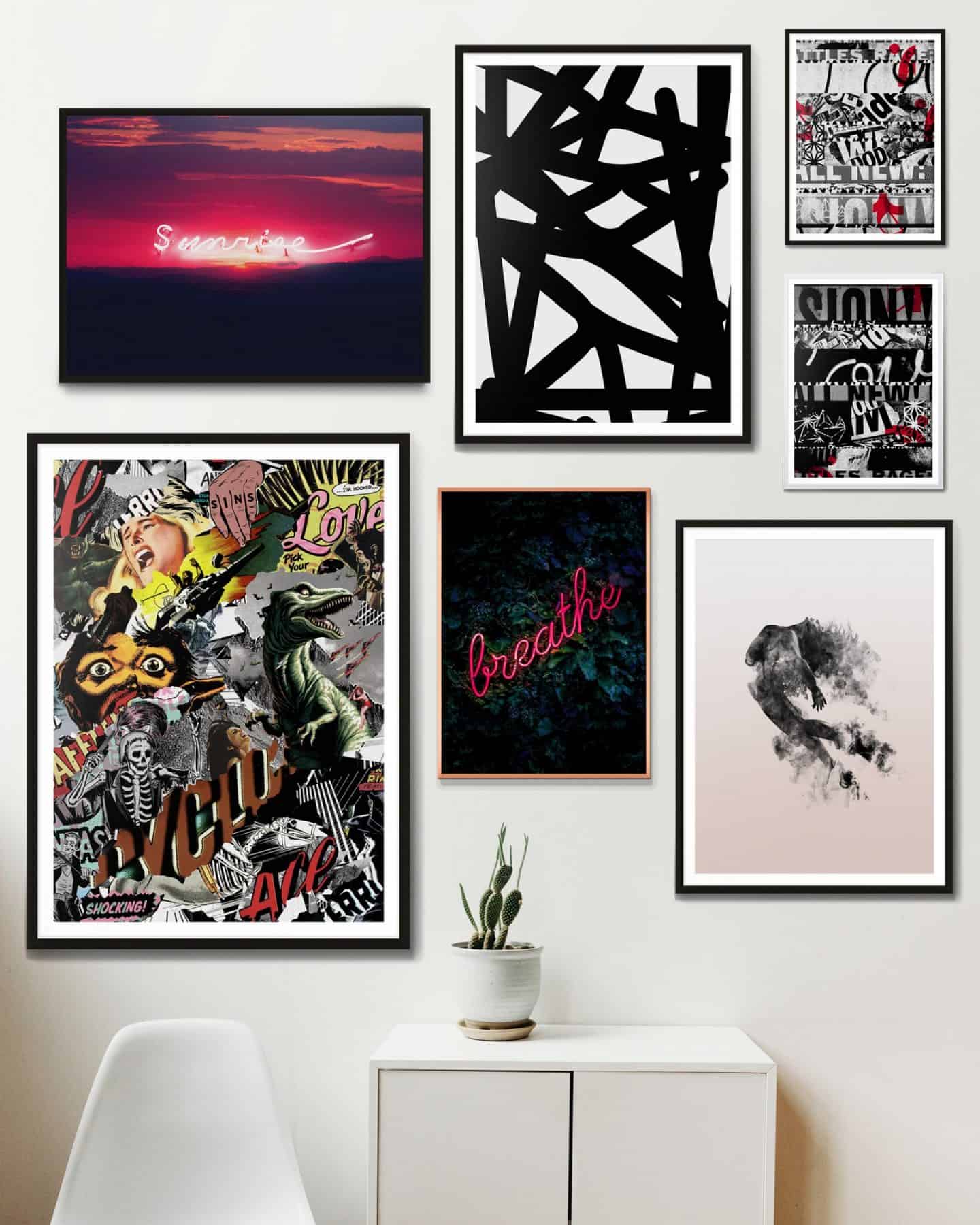 Ink and Drop affordable artwork gallery wall 