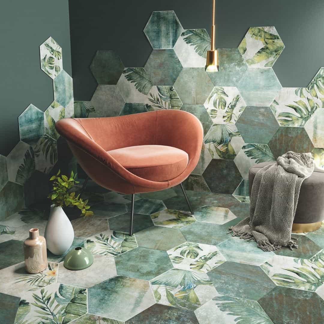 Amazonia botanical floor and wall tiles