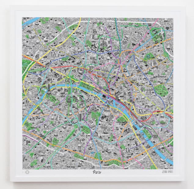 Jenni Sparks Hand Drawn Paris Map from Evermade