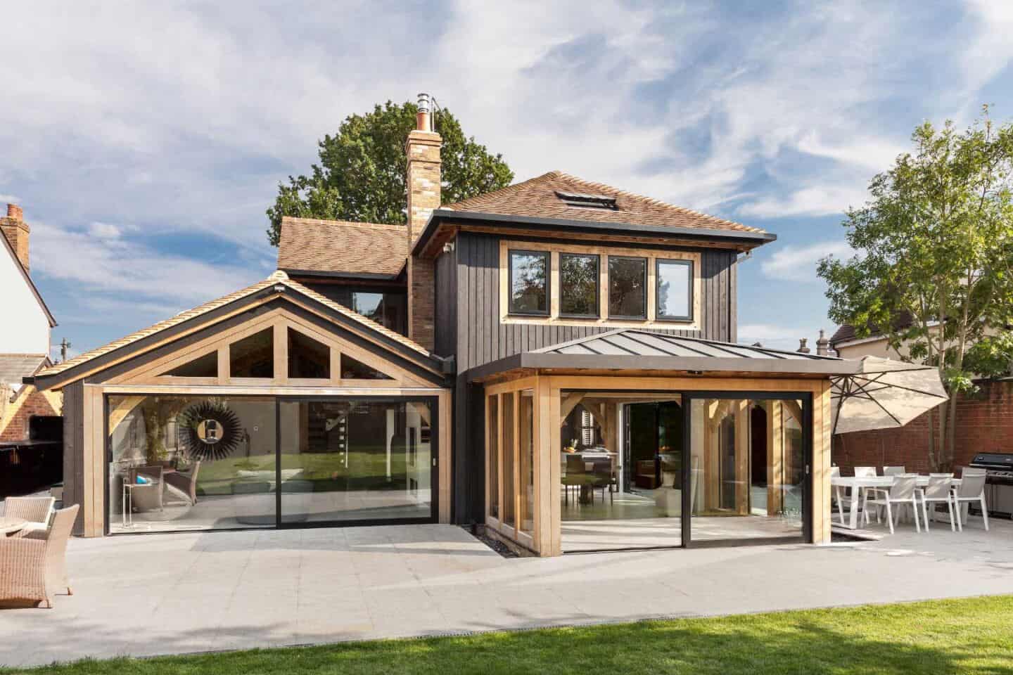 A beautiful home with lots of windows and sliding doors