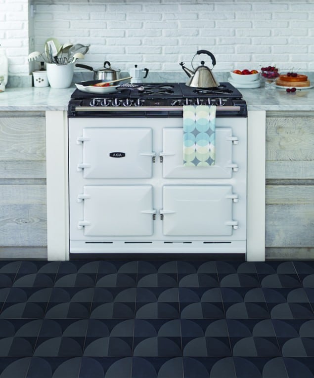 Lindsey Lang Scallop Stormgrey Encaustic Tiles