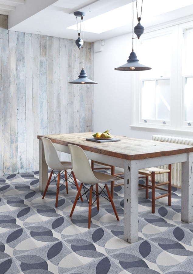 Lindsey Lang Leaf Grey Granito Floor Tiles