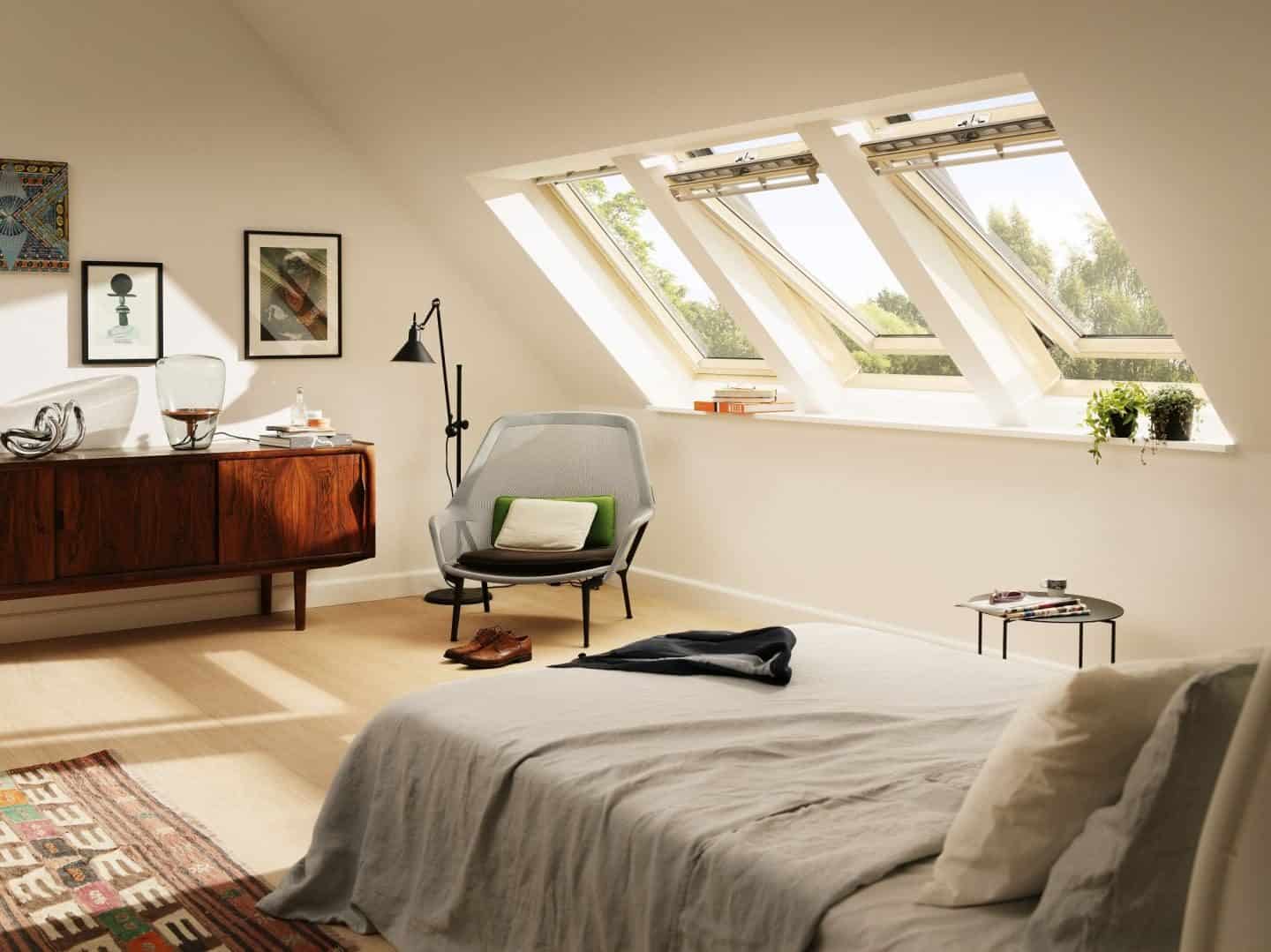 Loft Conversion featuring Velux centre pivot windows