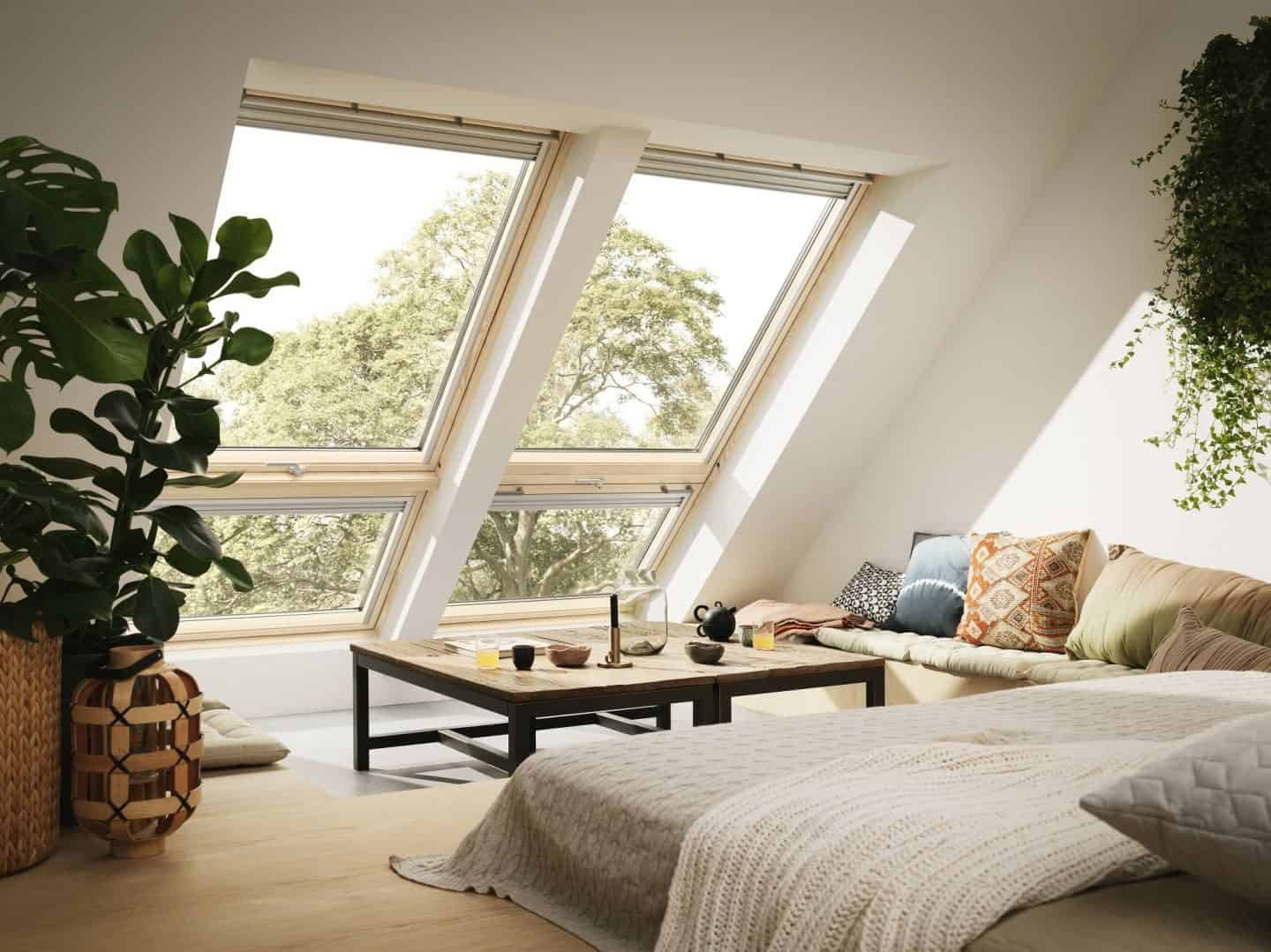 Loft Conversion - Living Room - Velux Cabrio balcony windows