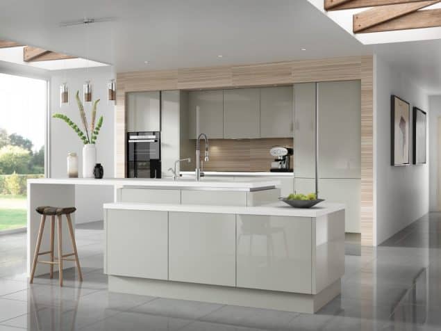 Luna Gloss Light Grey - kitchen work surface