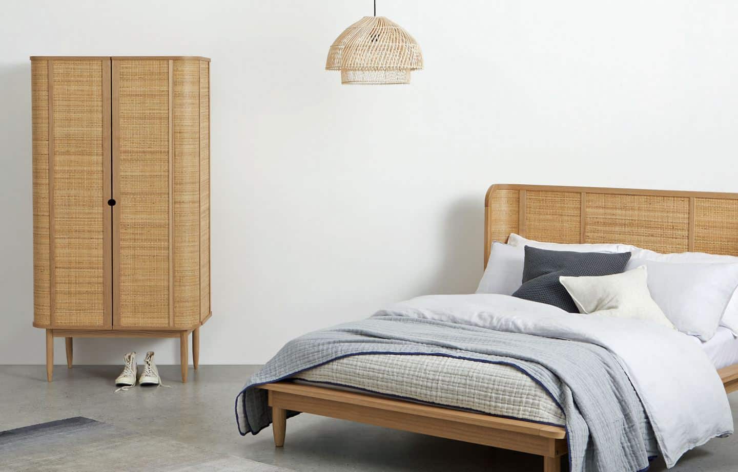 Rattan Interiors - The Liana Wardrobe Natural Cane And Ash from Made.com 