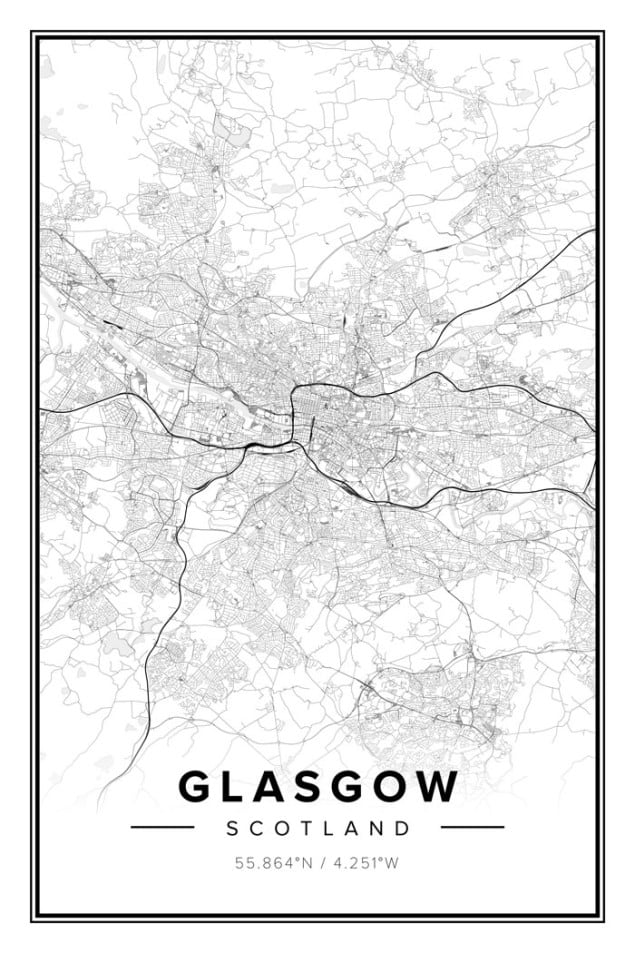 Mapiful Glasgow map posters