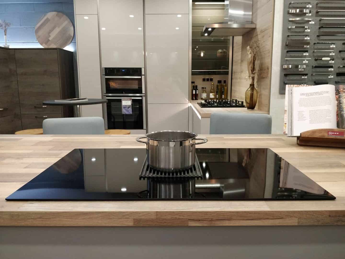 NikolaTesla Prime induction hob from Elica on display in the Kitchen Kit showroom in Truro