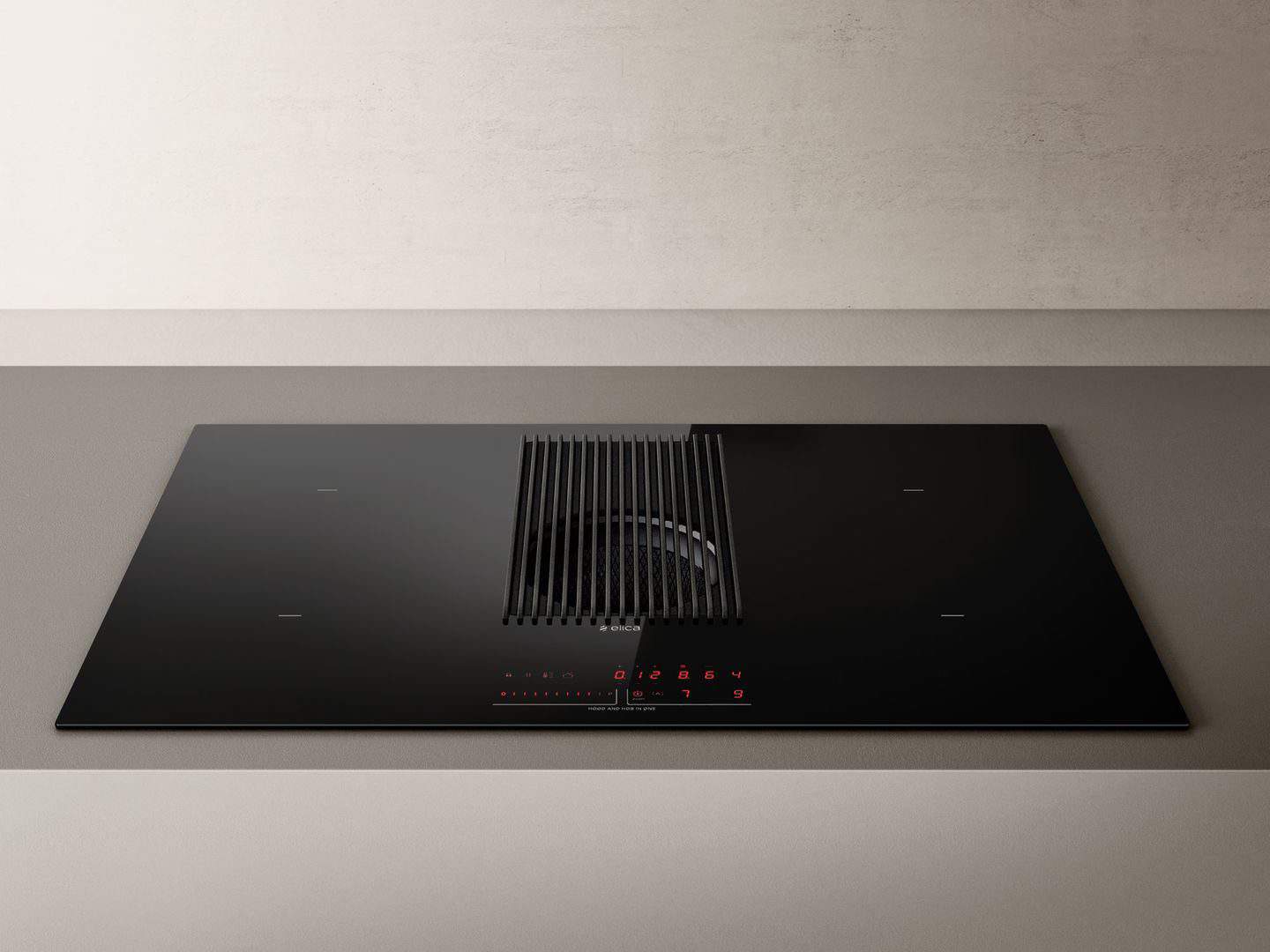 NikolaTesla Prime extractor hob from Elica with control panel illuminated