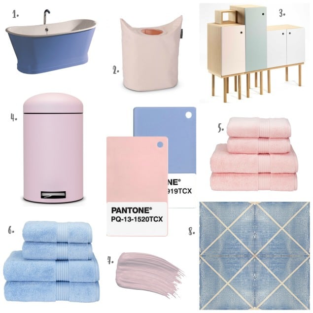 Pantone Colour of the Year 2016 Rose Quartz & Serenity - Products for the Bathroom